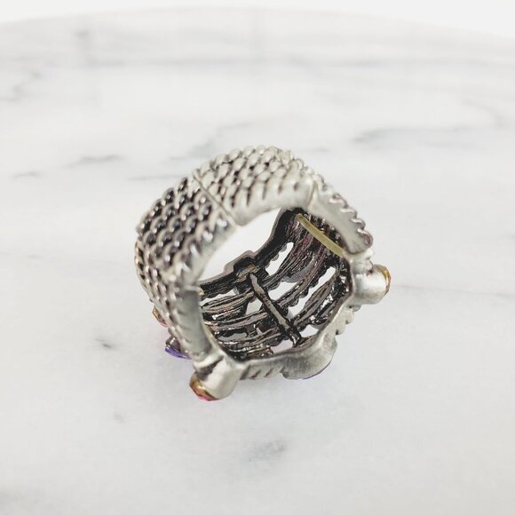 Antique Silver Gem Jewel Crystal Ring‎ - Picture 10 of 10